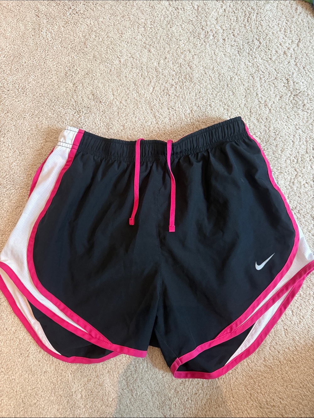 Nike Black Athletic Shorts with Pink Trim